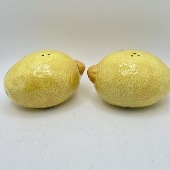 Vintage 1989 Fritz Z Floyd Lemon Salt Pepper Shakers Hand painted Japan - Picture 3 of 7